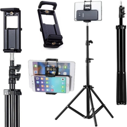 Tripé 2 Metros Pedestal Suporte Encaixe compatível ipad iphone tablet celular smartphone foto vídeo Menor preço em Tripé 2 Metros Pedestal Suporte Encaixe compatível ipad iphone tablet celular smartphone foto vídeo