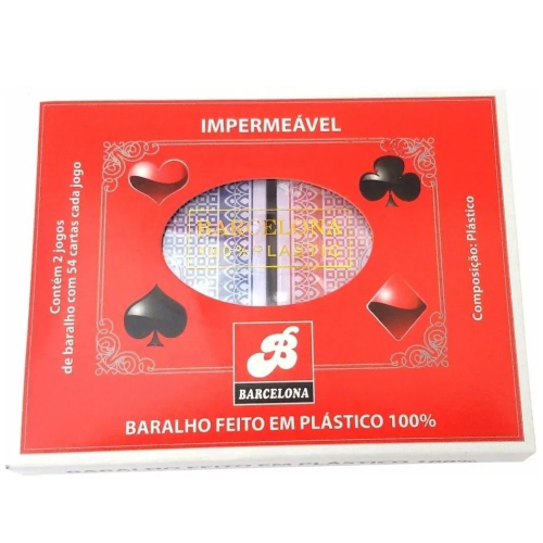 2 Jogos De Carta Baralho 100% Plástico Impermeável 54 Cartas