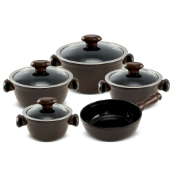 Conjunto de Panelas de Cerâmica Ceraflame 5 Peças chef Chocolate Menor preço em Conjunto de Panelas de Cerâmica Ceraflame 5 Peças chef Chocolate
