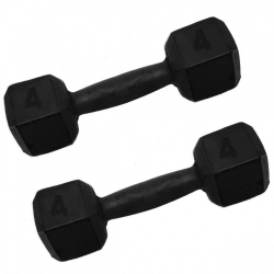 Par de Halter Sextavado 4 Kg em Ferro Fundido Pintado Preto Menor preço em Par de Halter Sextavado 4 Kg em Ferro Fundido Pintado Preto