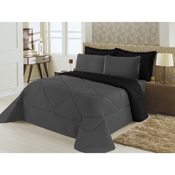 Kit Edredom Ternura Queen 6 peças - Cinza/Preto é boa?
