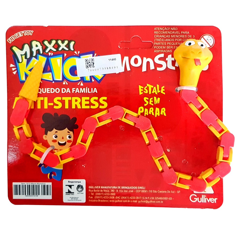 Brinquedo Anti-Stress de Estralar Gulliver Maxxi Klick Monstros Cobra ...