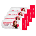 Kit 4 Pacotes Algodão em Disco Bellacotton Textura Suave 50 Unidades