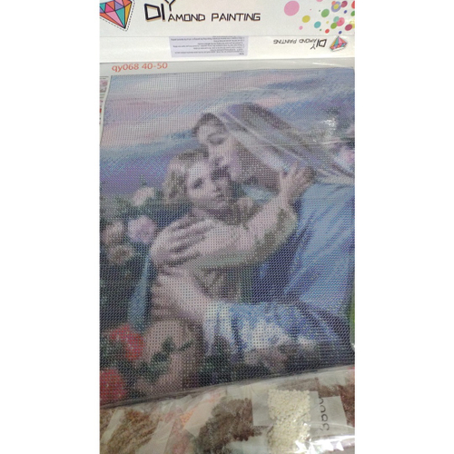 Tela em Diamante Pintura 5D Maria e Jesus Menino Religioso em azul em  Promoção na Americanas