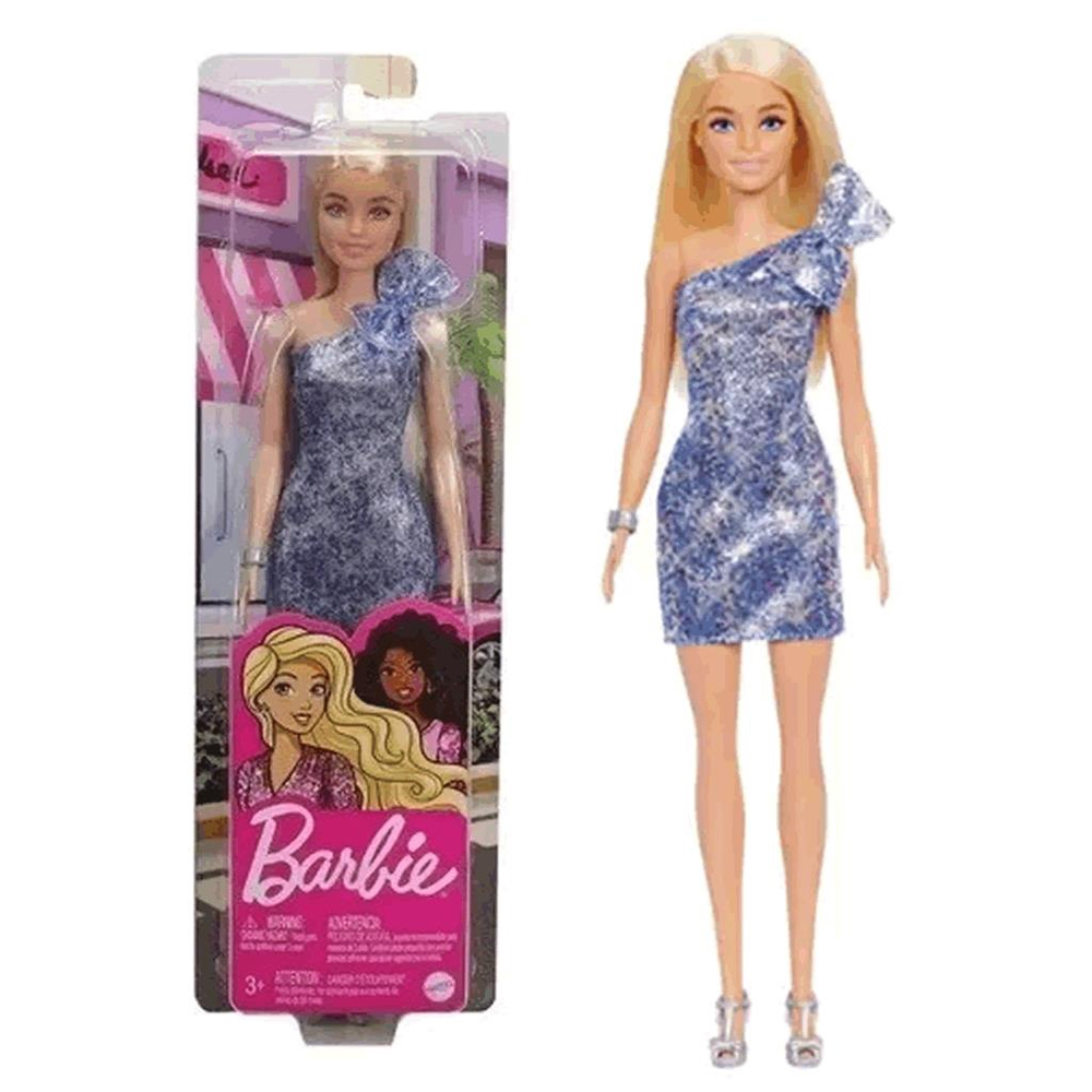 Barbie antiga vestido azul