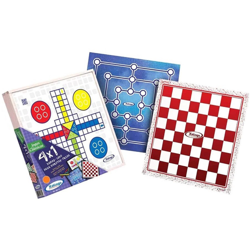 Jogo Tabuleiro 4 Em 1 Dama Ludo Trilha Pega Vareta Brinquedo