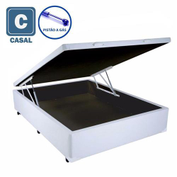 Cama Box Baú Casal Em Cinza Com Pistão A Gás - 138x188 Menor preço em Cama Box Baú Casal Em Cinza Com Pistão A Gás - 138x188