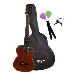 Menor preço em Kit Violão Elétrico Flat Marquês Vn-11 Mogno Com Acessórios