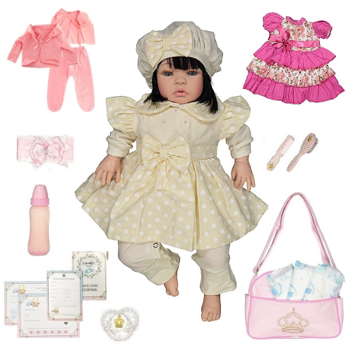 Boneca Bebe Isabela Rosa De Menina Com Roupa De Luxo Morena - Cegonha  Reborn Dolls - Boneca Reborn - Magazine Luiza