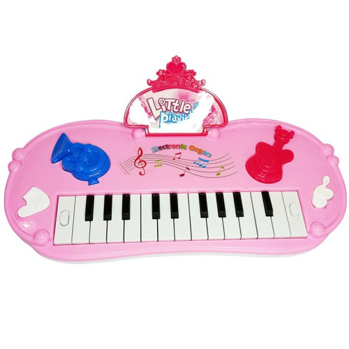 Teclado musical infantil rosa