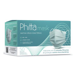 Máscara Phitta Mask Proteção 12 Horas 50 Unidades Menor preço em Máscara Phitta Mask Proteção 12 Horas 50 Unidades