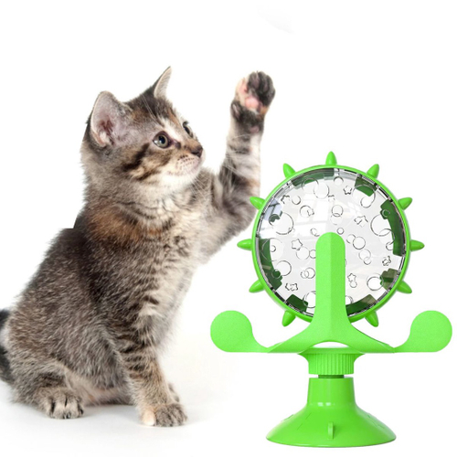 Brinquedo com vazamento de gato  Brinquedos de alimentação lenta giratória  de 360° em forma de roda gigante - Dispositivo de vazamento de alimentação  de jogo de exercício de treinamento Dalian 