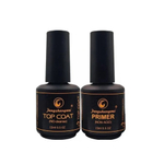 Kit Top Coat + Primer Unha Uv Gel pretinho do poder