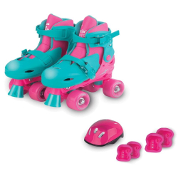 Patins com 4 rodas roller skate ajustável com acessórios 30 ao 33 Menor preço em Patins com 4 rodas roller skate ajustável com acessórios 30 ao 33