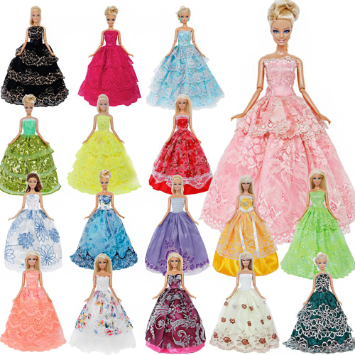 NK-Conjunto de roupas Barbie Boneca, vestido de festa para Barbie