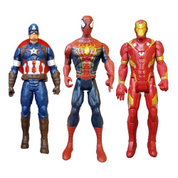Menor preço em Kit 3 Bonecos Vingadores Articulado 30cm Grande Com Sons Top