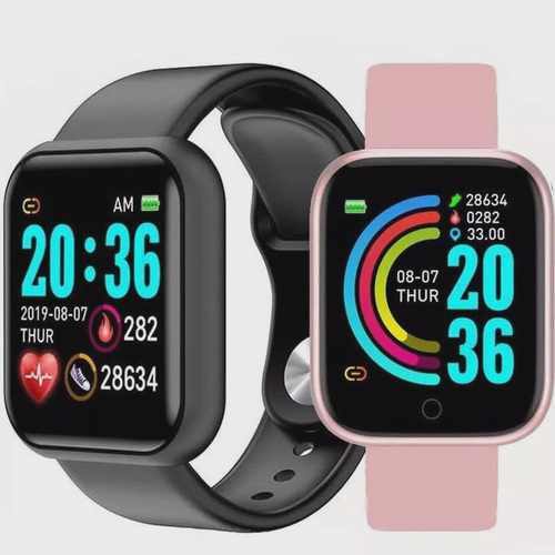 Kit com 2 Relógio Inteligente SmartWatch iOS Android Bluetooth Troca Pulseira Mult-Funções.