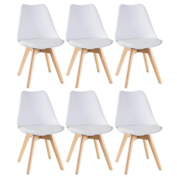 Kit 6 Cadeiras Leda - Branco Menor preço em Kit 6 Cadeiras Leda - Branco