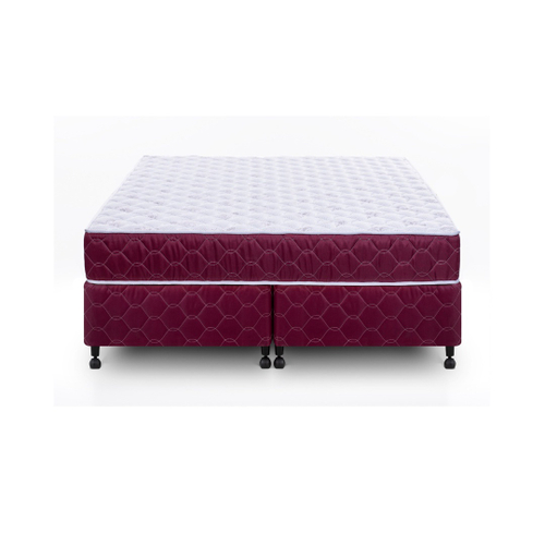 Cama Box Colch O Castor Queen Red White Double Face D