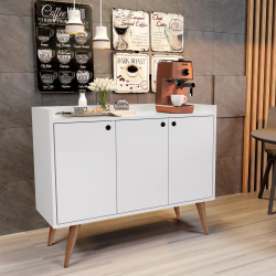 Aparador Buffet Retrô 3 Portas Wood - Branco - Rpm Móveis é boa?