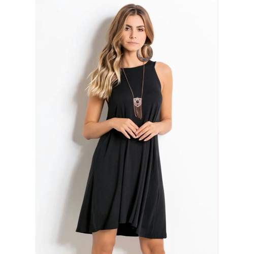 Vestido trapezio hot sale preto