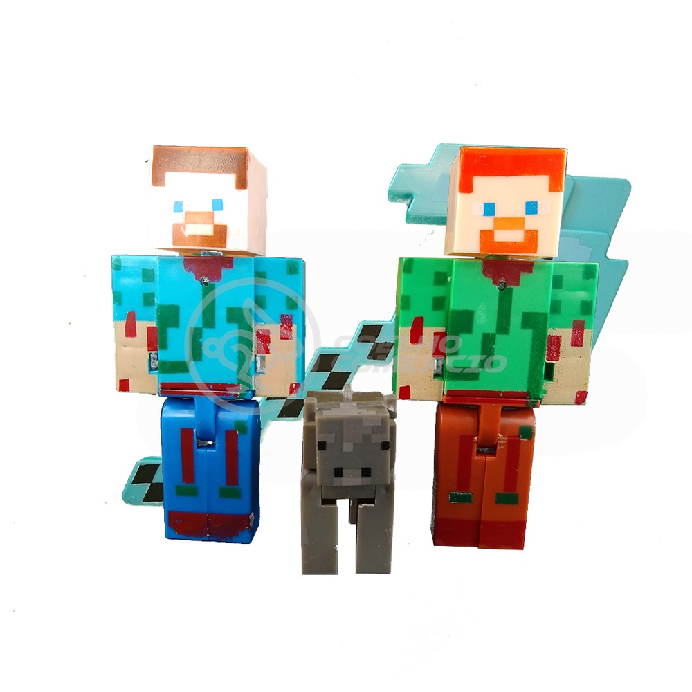 Bonecos Minecraft Aranha e Alex Original Jazwares