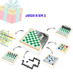 Jogo 4X1 (Xadrez, Ludo, Damas e Trilha) — Banca Kids