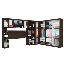 Quarto Modulado Casal Completo de Canto 14 Portas 6 Gavetas Com Ponte de 1,80m Star Menor preço em Quarto Modulado Casal Completo de Canto 14 Portas 6 Gavetas Com Ponte de 1,80m Star