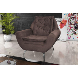 Poltrona Decorativa Glória - Marrom escuro light Menor preço em Poltrona Decorativa Glória - Marrom escuro light