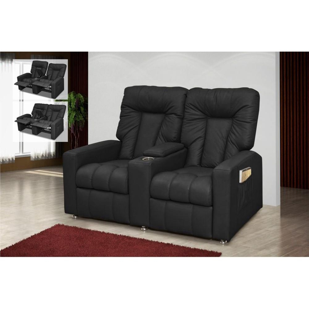 Poltrona do papai Reclinável Dupla Jetta - Preto Corino Cinema em Casa