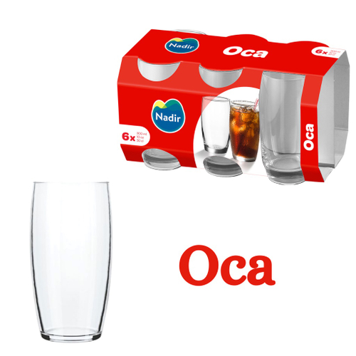 Jogo de Copos de Vidro 300ml 6 Peças Nadir - Oca Long Drink - Copo