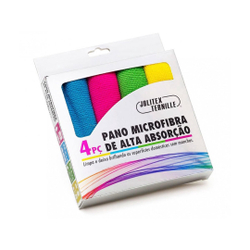 Kit Pano Microfibra De Alta Absorção 4 Peças - Jolitex Menor preço em Kit Pano Microfibra De Alta Absorção 4 Peças - Jolitex