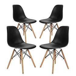 Conjunto com 4 Cadeiras Eames Prizi Lake - Preta Menor preço em Conjunto com 4 Cadeiras Eames Prizi Lake - Preta