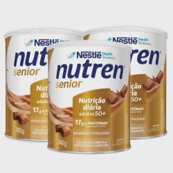 Nutren Senior Chocolate Suplemento Alimentar 740g Kit com três unidades Menor preço em Nutren Senior Chocolate Suplemento Alimentar 740g Kit com três unidades