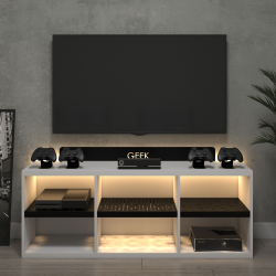 Rack Estante Bancada Gamer Geek Branco Com Led Incluso é boa?