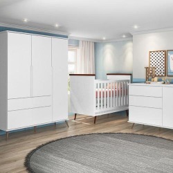 Jogo Quarto Bebê Berço Guarda Roupa E Cômoda Branco Ternura Menor preço em Jogo Quarto Bebê Berço Guarda Roupa E Cômoda Branco Ternura