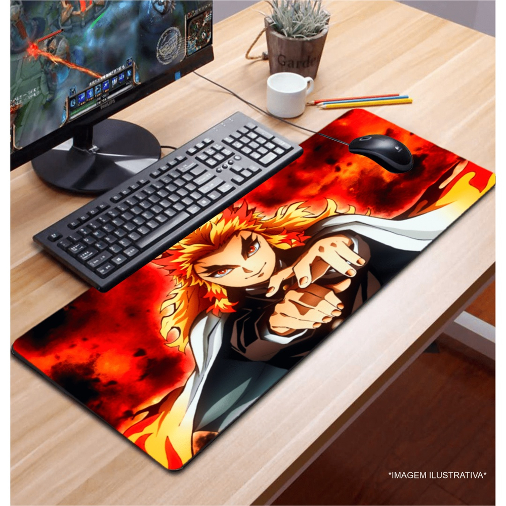 Mouse Pad Gamer X Cm Anime Kimetsu Oni Hashira Lua Superior