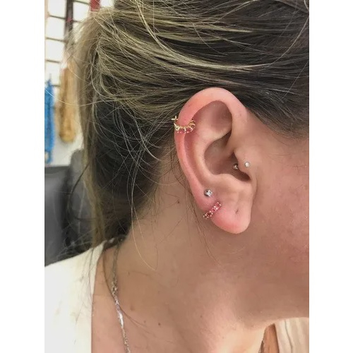 Piercing Ferradura Em Ouro 18k Hélix Cartilagem Orelha em Promoção na  Americanas