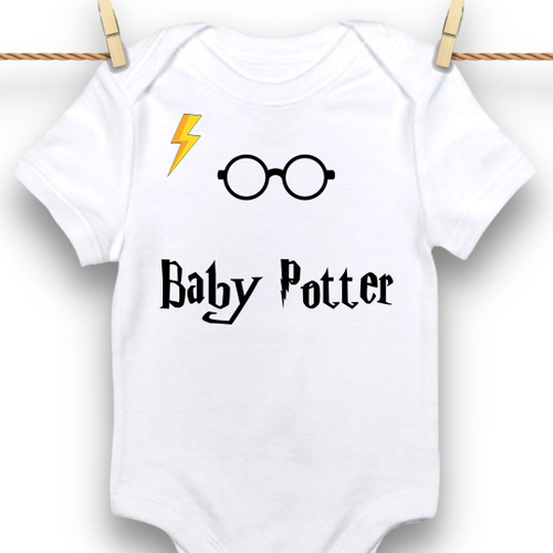 Body Roupa Bebê Harry Filme Speak Mandrake Potter Infantil  Cor:Branco;Tamanho:G