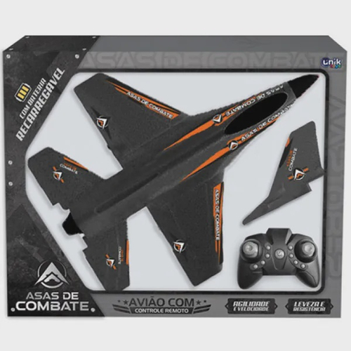 Avião de Controle Remoto - Asas de Combate - Laranja - Unik Toys