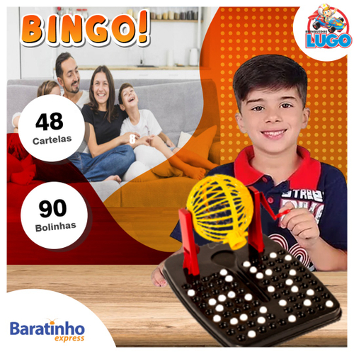 Jogo De Bingo Roleta 48 Cartelas 90 Bolinhas Brinquedos - www