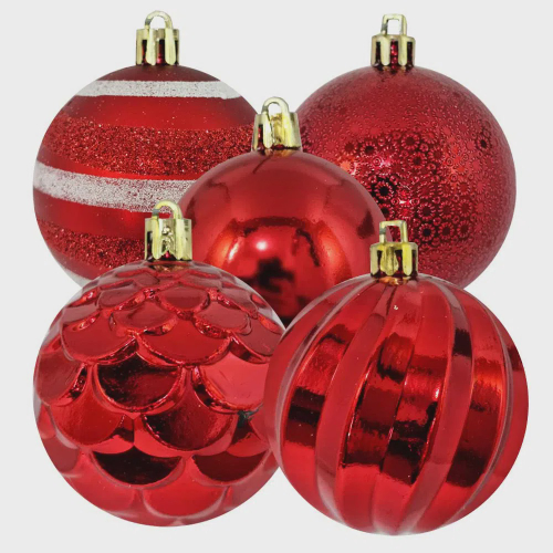 bolas de natal vermelha dourada 7cm bolas natalina 7 cm - Zein