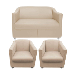 Kit 01 Namoradeira 02 Poltronas Decorativa Bia Bege Menor preço em Kit 01 Namoradeira 02 Poltronas Decorativa Bia Bege