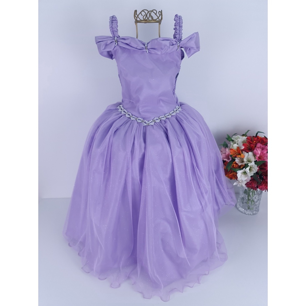 Vestido Infantil Lilás Rapunzel Princesa Sofia Aniversário Daminha  Formatura Casamento Luxo na Americanas Empresas