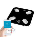 Balança Digital de Bioimpedancia Com Aplicativo Android e ios - Balança Digital de Banheiro - Balança 180Kg - Preto - FlexInter