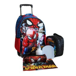 Kit Mochila Homem Aranha Rodinhas Infantil Lancheira Estojo 9462 Menor preço em Kit Mochila Homem Aranha Rodinhas Infantil Lancheira Estojo 9462