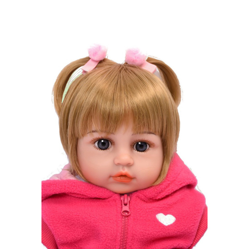 Bebê Reborn Girafinha, 55cm, Bebê Reborn de Silicone COR DOS OLHOS