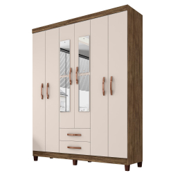 Menor preço em Guarda Roupa Casal 6 Portas Modena I03 Teka/Champagne - Mpozenato