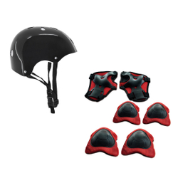 Kit Acessórios de Proteção Infantil patins bicicleta skate patinete com Capacete Preto dm Menor preço em Kit Acessórios de Proteção Infantil patins bicicleta skate patinete com Capacete Preto dm