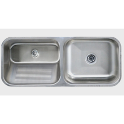 Tanque Duplo Cuba Molho Inox Escovado Embutir Monobloco - Strake Menor preço em Tanque Duplo Cuba Molho Inox Escovado Embutir Monobloco - Strake